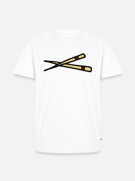 Essstäbchen chopsticks baguettes - Männer Premium Bio T-Shirt - Weiß