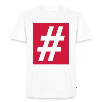 losange hashtag symbole - T-shirt Premium bio Homme - blanc - Devant - Nico (187cm)