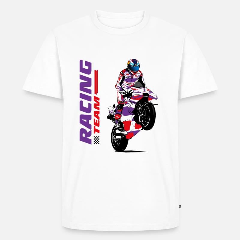 Motorradrennen - Superbike - Männer Premium Bio T-Shirt - Weiß