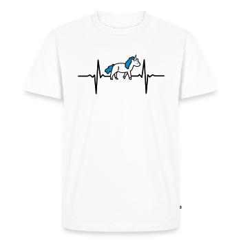 Heartbeat Unicorn - T-shirt Premium bio Homme - blanc - Devant - Nico (187cm)