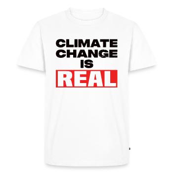 Le changement climatique est réel - T-shirt Premium bio Homme - blanc - Devant - Nico (187cm)
