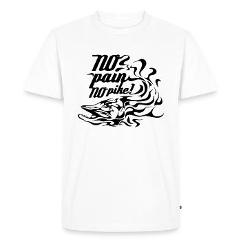Pas de douleur, pas de brochet! - T-shirt Premium bio Homme - blanc - Devant - Nico (187cm)