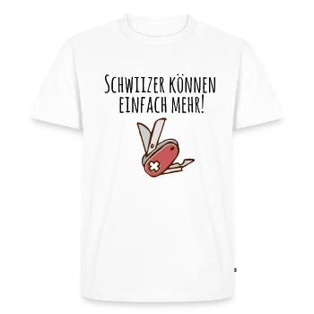 Les Suisses peuvent tout simplement plus Tshirt Suisse - T-shirt Premium bio Homme - blanc - Devant - Nico (187cm)