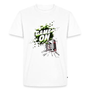 GAMEONE - T-shirt Premium bio Homme - blanc - Devant - Nico (187cm)