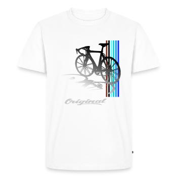 Vélo de course Vintage Design - T-shirt Premium bio Homme - blanc - Devant - Nico (187cm)
