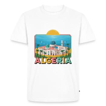Algérie DZ Algeria - T-shirt Premium bio Homme - blanc - Devant - Nico (187cm)