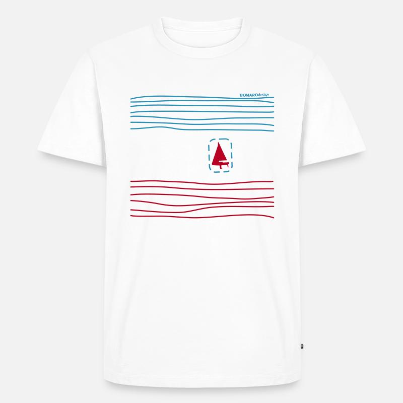 Boot in Wellen - Männer Premium Bio T-Shirt - Weiß