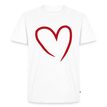 Cœur Rouge - T-shirt Premium bio Homme - blanc - Devant - Nico (187cm)