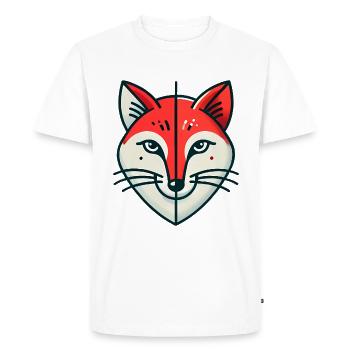Geometric Split Fox Illustration - Men's Premium Organic T-Shirt - white - Front - Nico (187cm)