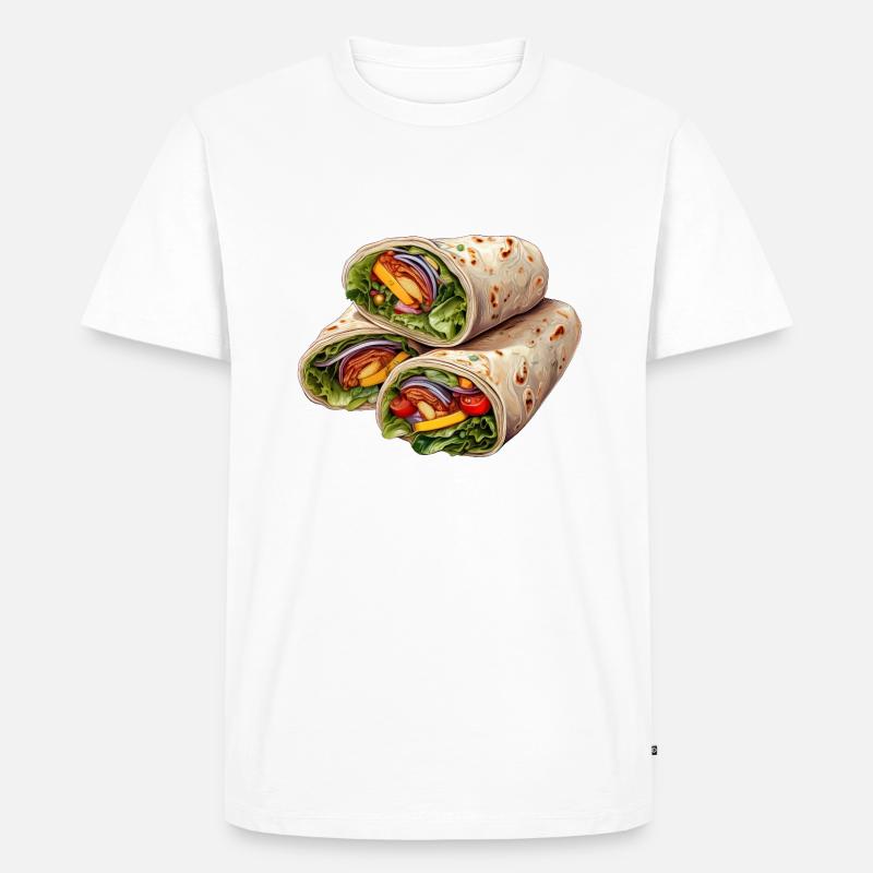 Gefüllte Wraps - Männer Premium Bio T-Shirt - Weiß