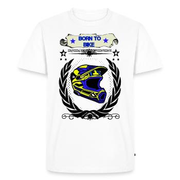 motard - T-shirt Premium bio Homme - blanc - Devant - Nico (187cm)