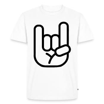 Rock Punk Metal Hand Symbol - Men's Premium Organic T-Shirt - white - Front - Nico (187cm)