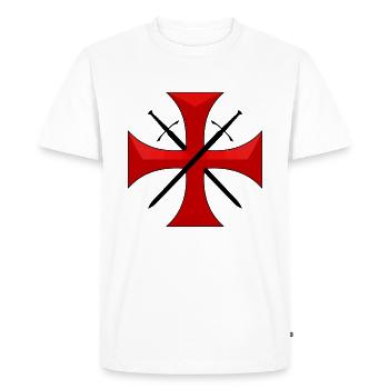 Templar cross and swords - T-shirt Premium bio Homme - blanc - Devant - Nico (187cm)