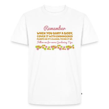 Jardinage 101 : Couvrir vos traces Tee - T-shirt Premium bio Homme - blanc - Devant - Nico (187cm)
