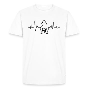 Cajon - Heartbeat Cajon Player Kajon Drummer - Men's Premium Organic T-Shirt - white - Front - Nico (187cm)