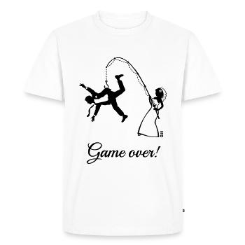 Game Over (Mari bride Angels / JGA) - T-shirt Premium bio Homme - blanc - Devant - Nico (187cm)