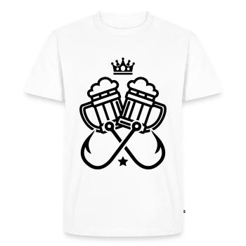 fish hook fishing beer - Men's Premium Organic T-Shirt - white - Front - Nico (187cm)