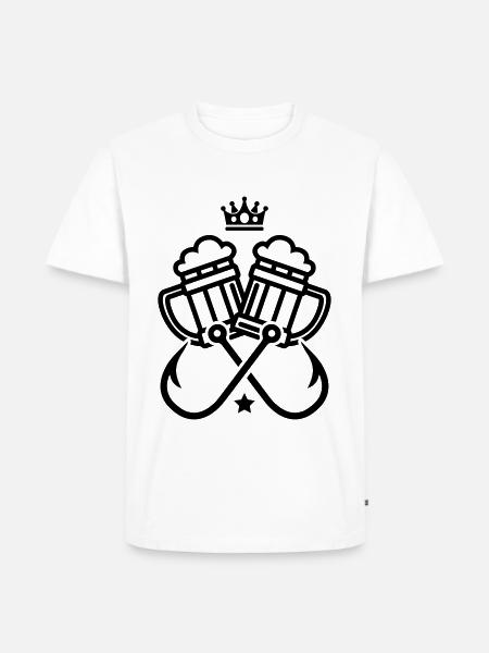 fish hook fishing beer - Men's Premium Organic T-Shirt - white