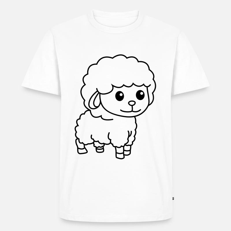 Schaf Comic Tier - Männer Premium Bio T-Shirt - Weiß