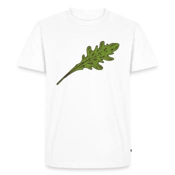 Salade de roquette Feuille de salade - T-shirt Premium bio Homme - blanc - Devant - Nico (187cm)