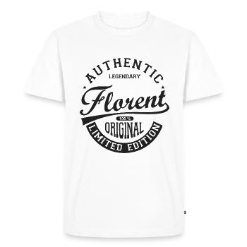 Florent cadeau tshirt personnalisé prénom florent - T-shirt Premium bio Homme - blanc - Devant - Nico (187cm)