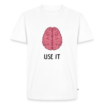 Phrases - T-shirt Premium bio Homme - blanc - Devant - Nico (187cm)