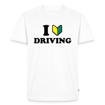 I Wakaba [Heart/Love] Driving - Men's Premium Organic T-Shirt - white - Front - Nico (187cm)