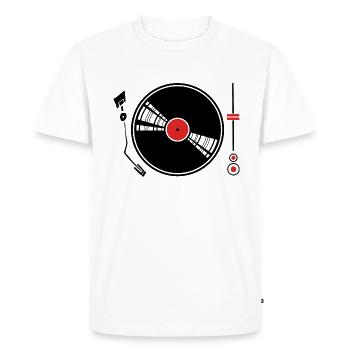 Tourne-disque vinyle - T-shirt Premium bio Homme - blanc - Devant - Nico (187cm)