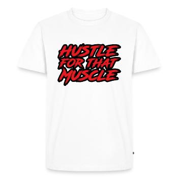 Hustle pour ce muscle - T-shirt Premium bio Homme - blanc - Devant - Nico (187cm)