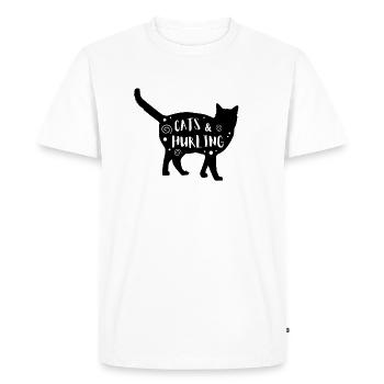 Cats & Hurling - Men's Premium Organic T-Shirt - white - Front - Nico (187cm)