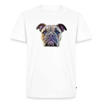 Bulldogge - MEILLEUR Papa Bulldog - Bulldoggen Papa - T-shirt Premium bio Homme - blanc - Devant - Nico (187cm)