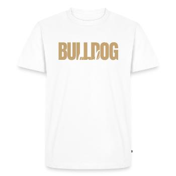 Bulldog DAD Bulldog Bulldogs DAD - T-shirt Premium bio Homme - blanc - Devant - Nico (187cm)