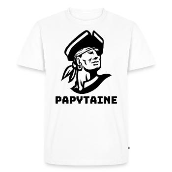 Papytaine Capitaine De Navire Marin Homme Captain - T-shirt Premium bio Homme - blanc - Devant - Nico (187cm)