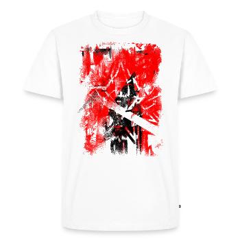 Rouge abstrait - T-shirt Premium bio Homme - blanc - Devant - Nico (187cm)