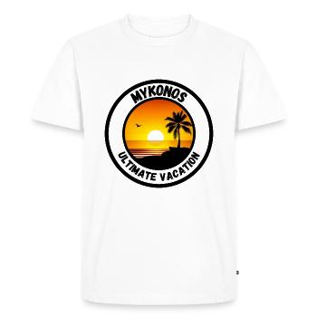 Mykonos - Vacances Ultimes - T-shirt Premium bio Homme - blanc - Devant - Nico (187cm)