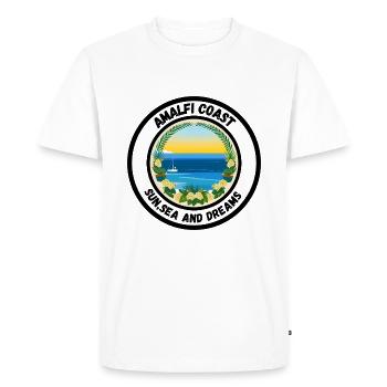 Amalfi - Soleil, mer et rêves - T-shirt Premium bio Homme - blanc - Devant - Nico (187cm)
