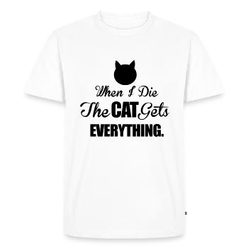 Cat - T-shirt Premium bio Homme - blanc - Devant - Nico (187cm)