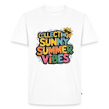 Sunny Summer Moments Vibes Summer Sun - Men's Premium Organic T-Shirt - white - Front - Nico (187cm)