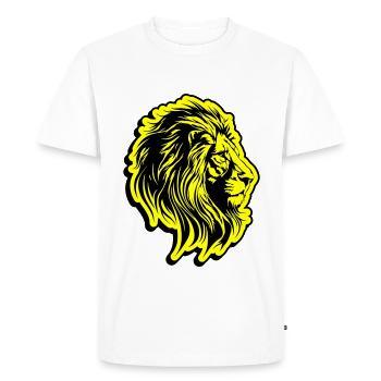 Symbole de tête de lion lion - T-shirt Premium bio Homme - blanc - Devant - Nico (187cm)