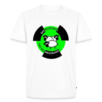 Des Moutons ! Pas des Neutrons ! - T-shirt Premium bio Homme - blanc - Devant - Nico (187cm)
