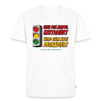 Qui critique le feu tricolore - T-shirt Premium bio Homme - blanc - Devant - Nico (187cm)
