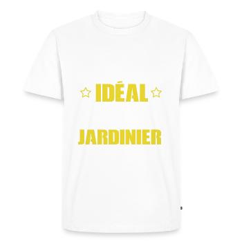 Jardinier - Métier - Homme - Cadeau - Drôle - T-shirt Premium bio Homme - blanc - Devant - Nico (187cm)
