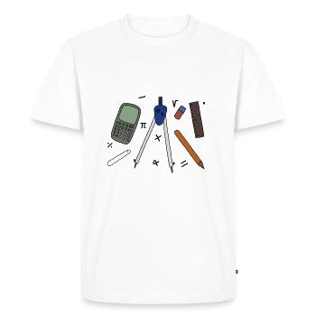 Prof de maths - T-shirt Premium bio Homme - blanc - Devant - Nico (187cm)