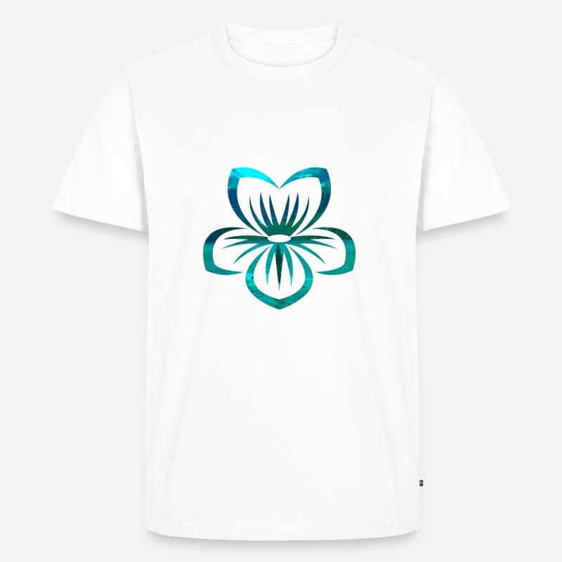 Blume - Männer Premium Bio T-Shirt - Weiß