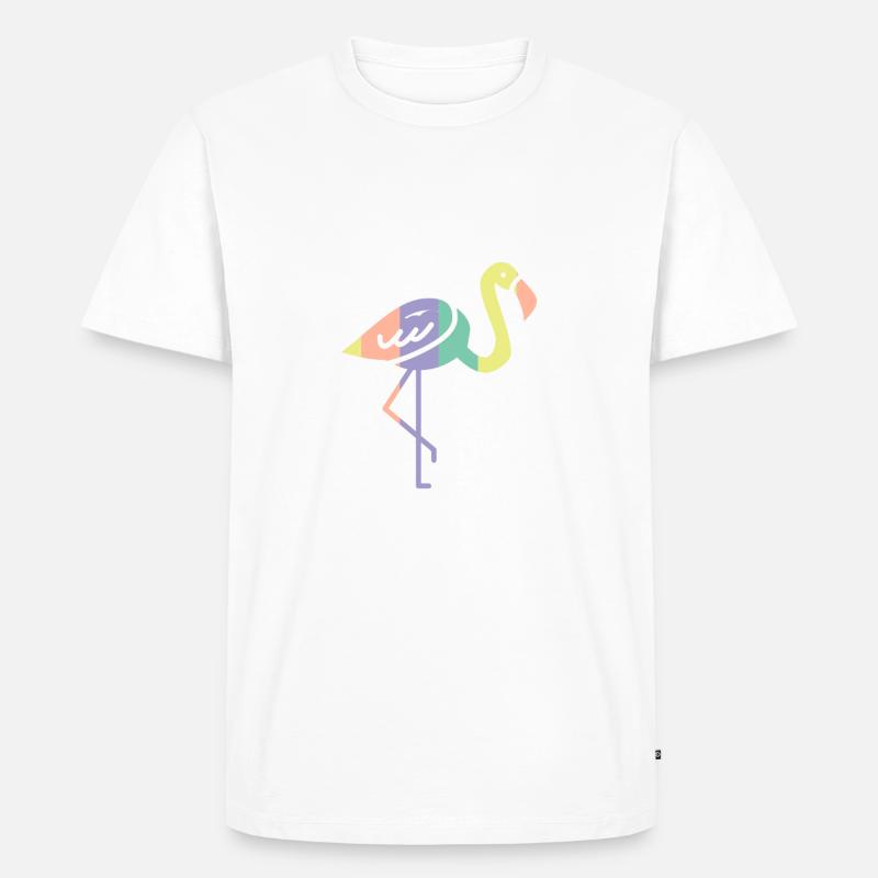 Flamingo - Männer Premium Bio T-Shirt - Weiß