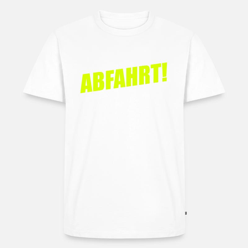 ABFAHRT - Männer Premium Bio T-Shirt - Weiß