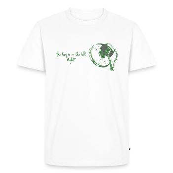 The Key to Pleasure - Men's Premium Organic T-Shirt - white - Front - Nico (187cm)