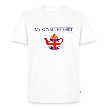 Couronnement du roi britannique Charles Angleterre Drapeau - T-shirt Premium bio Homme - blanc - Devant - Nico (187cm)