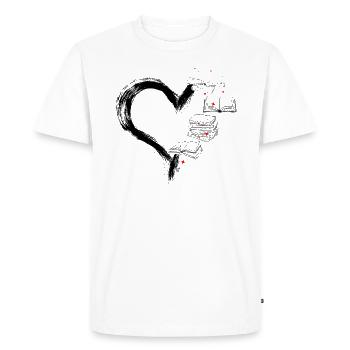 Coeur avec des livres - T-shirt Premium bio Homme - blanc - Devant - Nico (187cm)