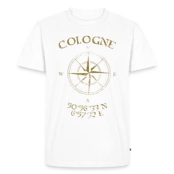 Compass GPS coordinates Cologne - Men's Premium Organic T-Shirt - white - Front - Nico (187cm)